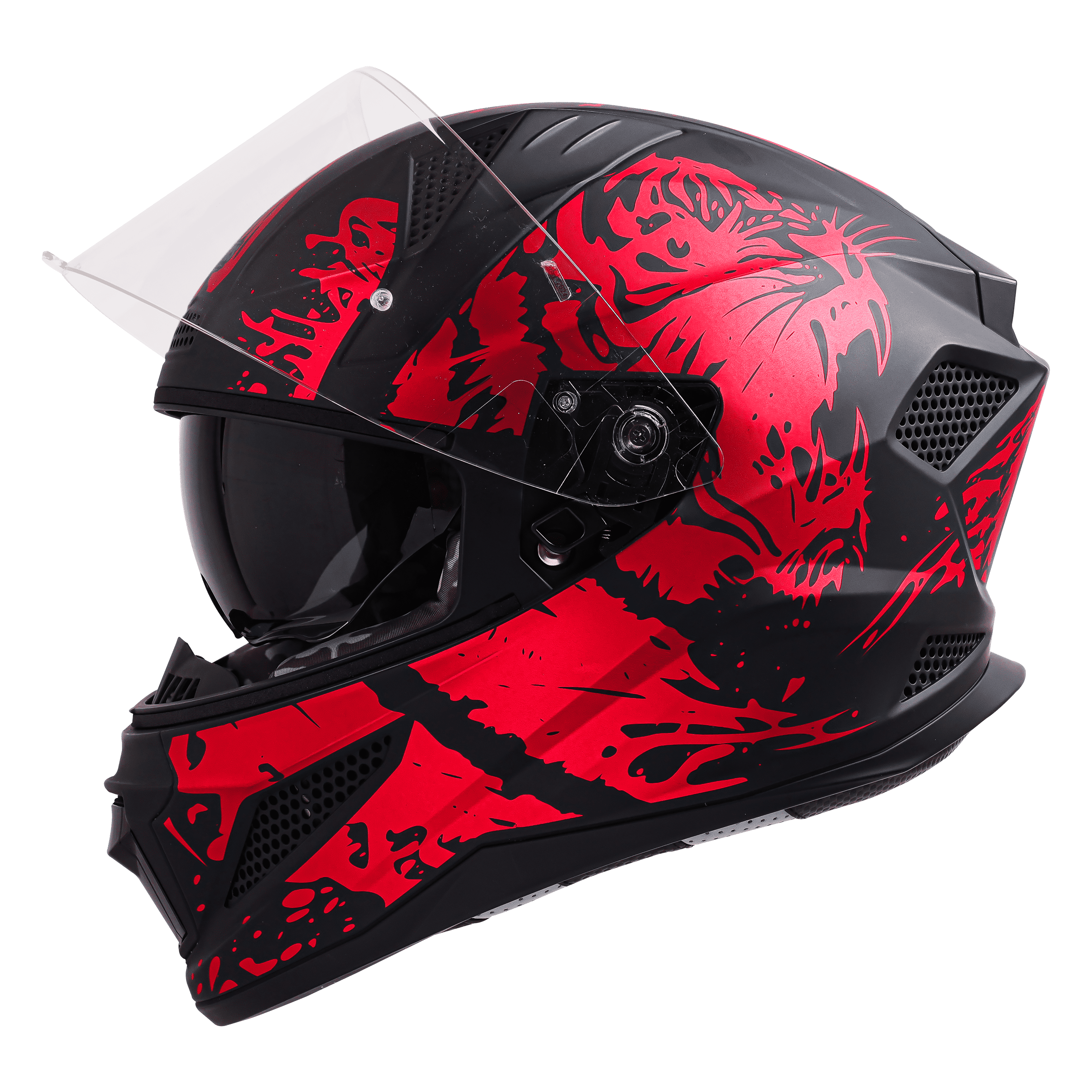 SBH-25 ISS TIGER GLOSSY BLACK WITH CHROME RED